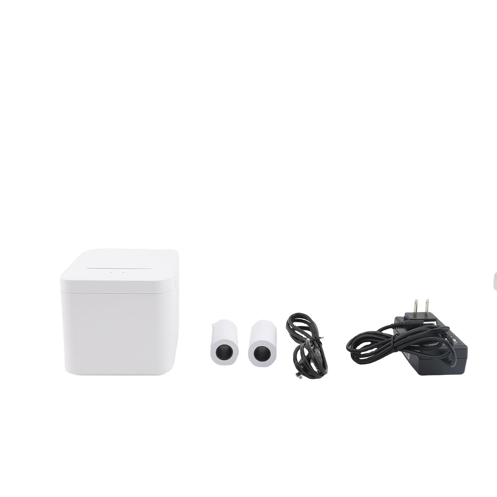 Portable Thermal Receipt Printer USB Receipt Printer with 5 Rolls 58mm Print Paper for Restaurant Retail