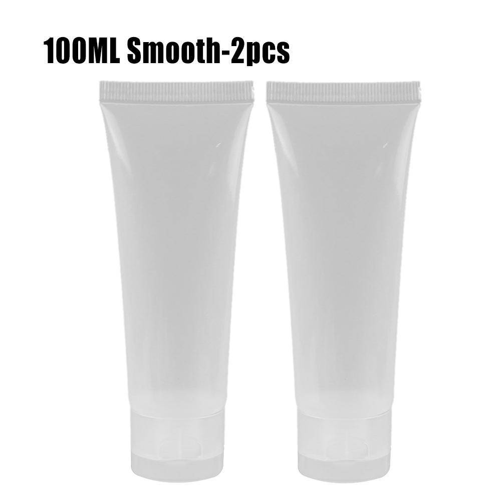 2Pcs Travel Size Empty Matte Clear Tube Cosmetic Cream Lotion Shampoo Bath Squeeze Lotion Containers Refillable Bottles