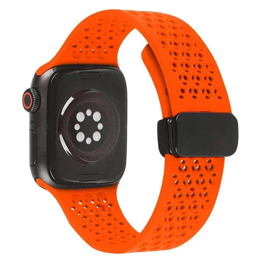 Magnetický sportovní silikonový řemínek pro Apple Watch 49mm 45mm 44mm 41mm 40mm 42mm 38mm gumička pro IWatch Series 9 8 7 6 5 4 Se Ultra 2