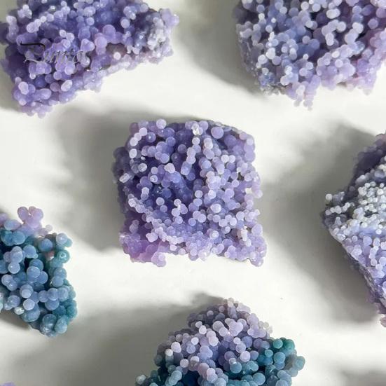Smooth Polished Rocks Natural Grape Agate Crystal Cluster, Mineral Gemstone, Stone Landscaping for Aquarium Terrarium Decor, Unique Gift Collectors