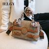 High-End Fashion Retro Printed Female Bag Shoulder Portable Small Square Bag