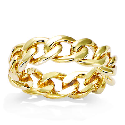 Gold Plated 'Cleopatra' Ring (chain Link) - 6 Mm