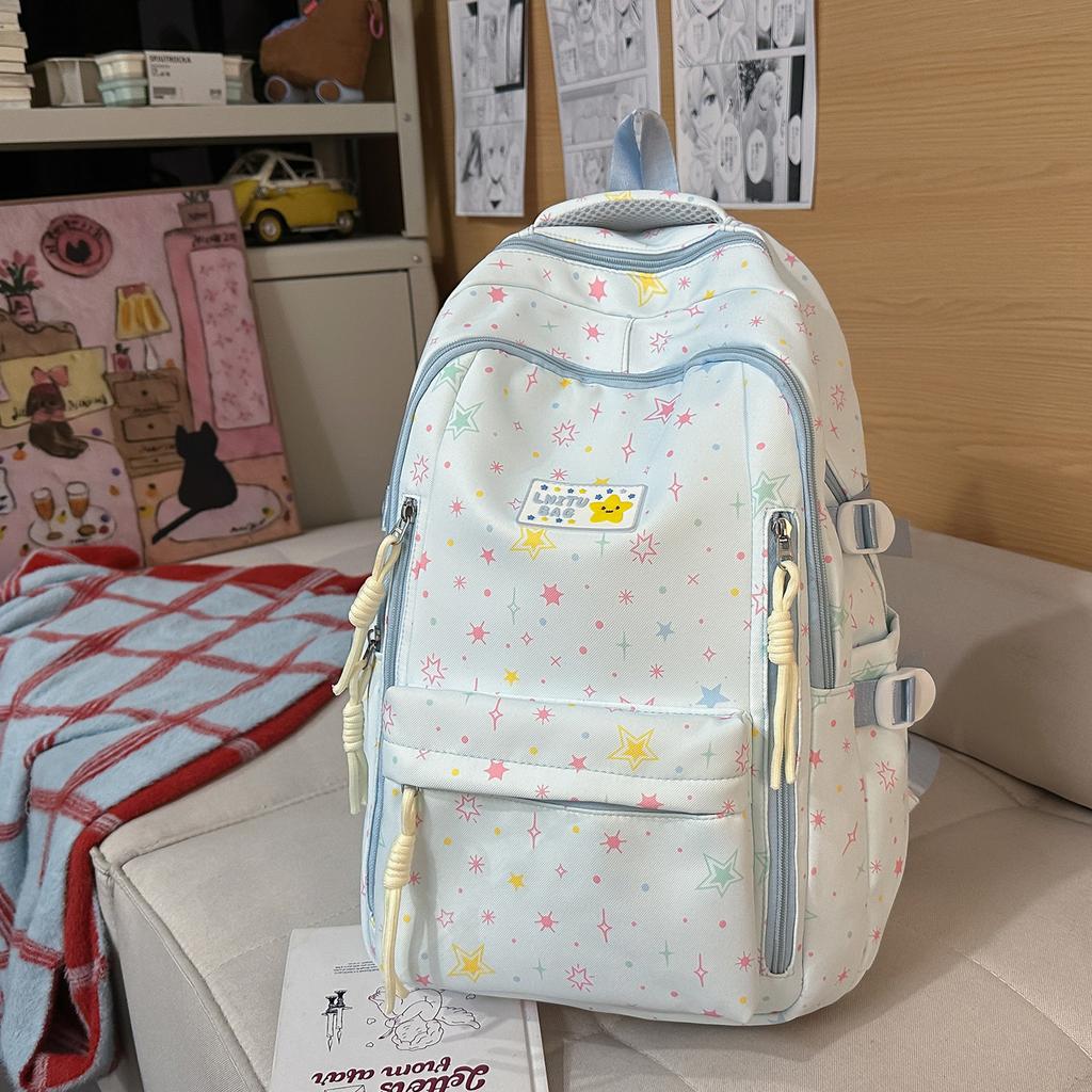 Schoolbag Japanese high school schoolbag female college student canvas backpack Korean version Harajuku junior high school student backpack large