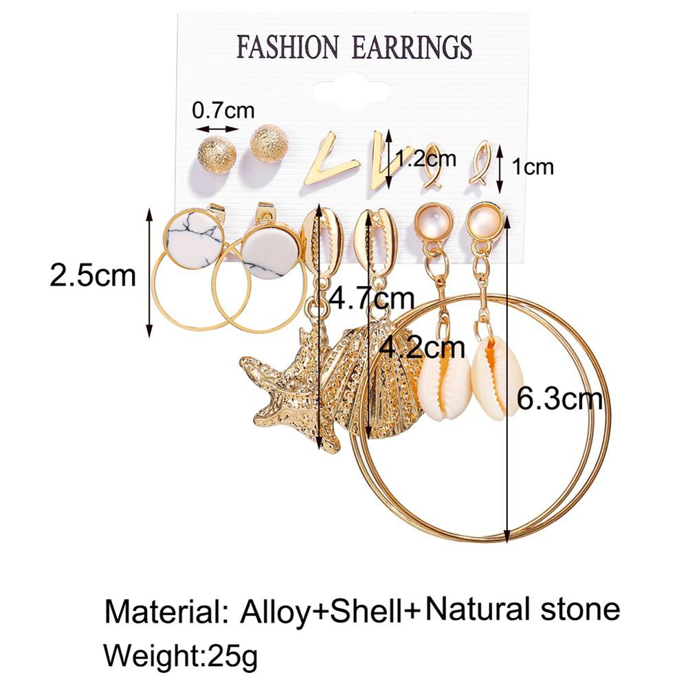 6 pairs/Set Of Women'S Earrings Simple Unisex Dream Catcher Flower Earrings