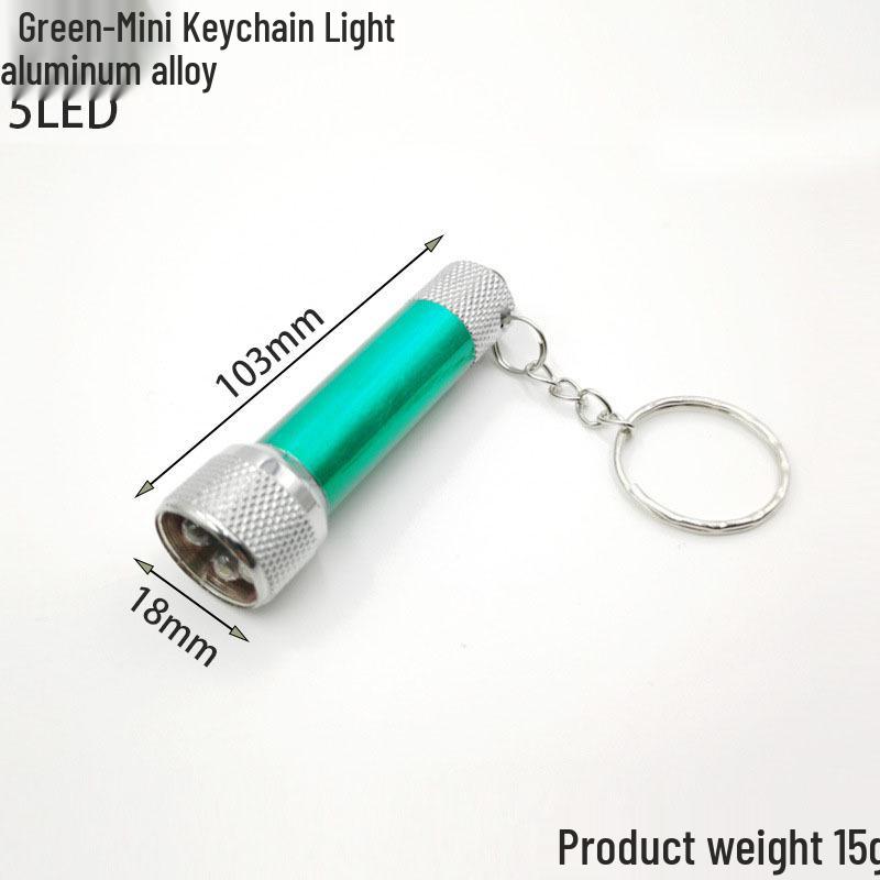 Mini 5-LED Aluminum Keychain Light: Portable, Strong, Multifunctional Outdoor Flashlight Gift