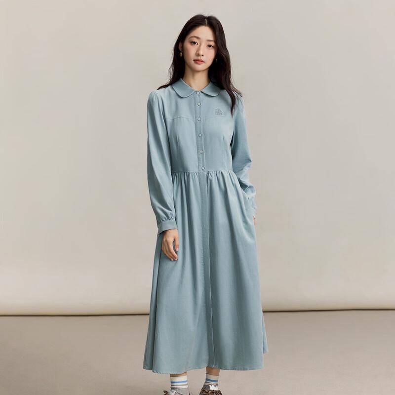 INMAN Pure Cotton Corduroy A-Line Shirt Dress S