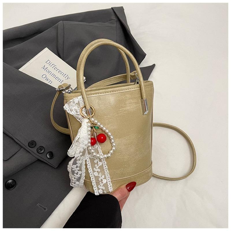 Premium hand bag women's new trendy fashion texture shoulder bag crossbody bucket bag