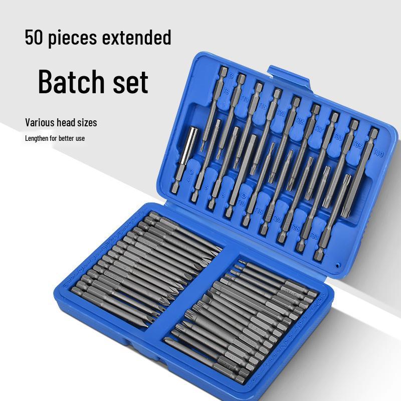 Cross-Border Electric Screwdriver Bit Set: Slotted, Phillips, Hex Interchangeable Heads, Chrome Vanadium Steel.
