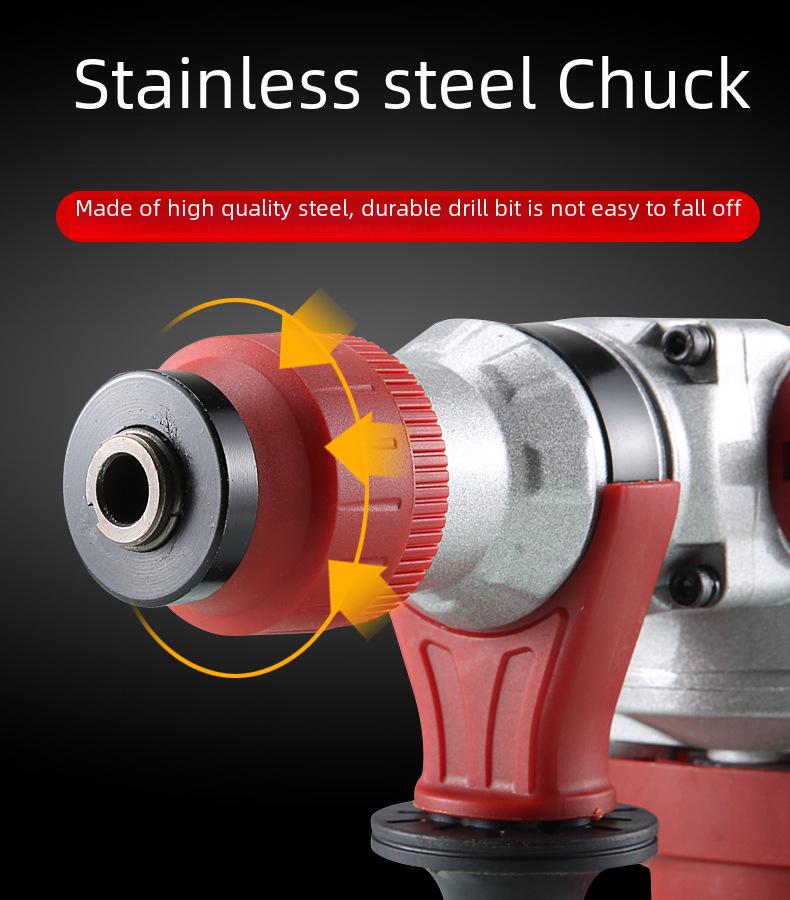 All-Copper Multi-Function Electric Hammer & Drill: Dual-Purpose Tool for Concrete, Home & Industrial Use.