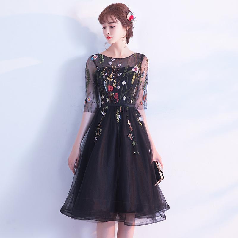 

Evening dress new spring medium and long dress lace party elegant and thin dress dress XXL чорний