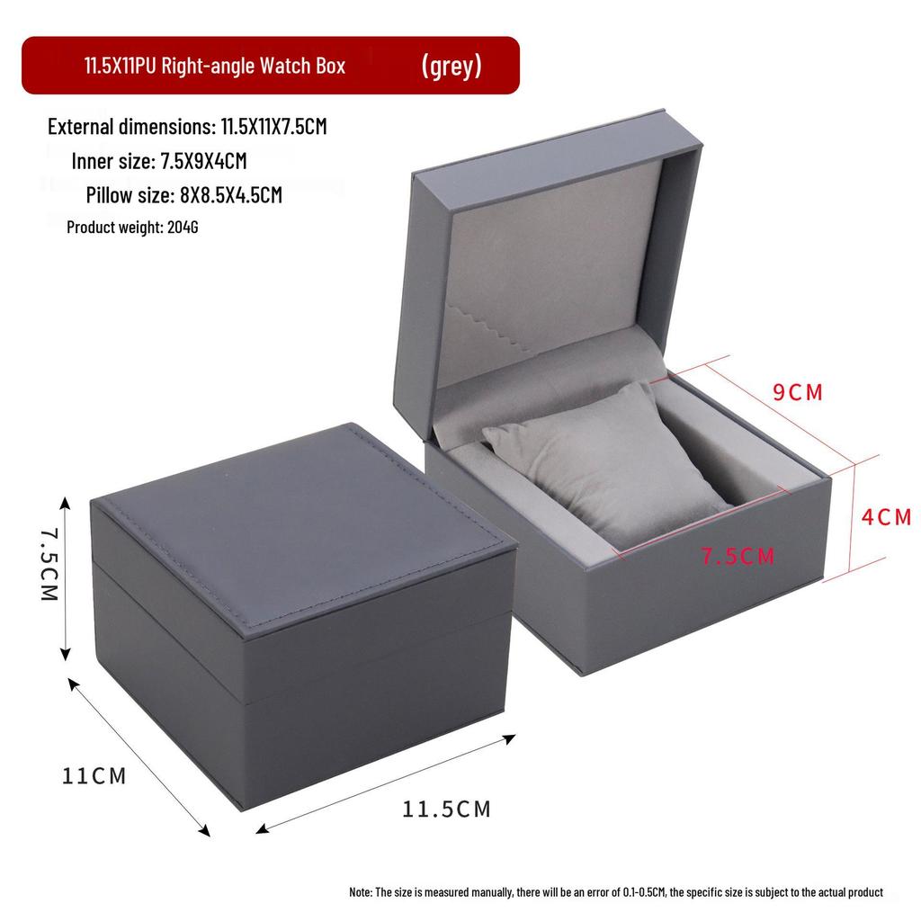 Cutie de Depozitare din Piele pentru Ceasuri și Bijuterii cu Pernă și Suport pentru Brățări