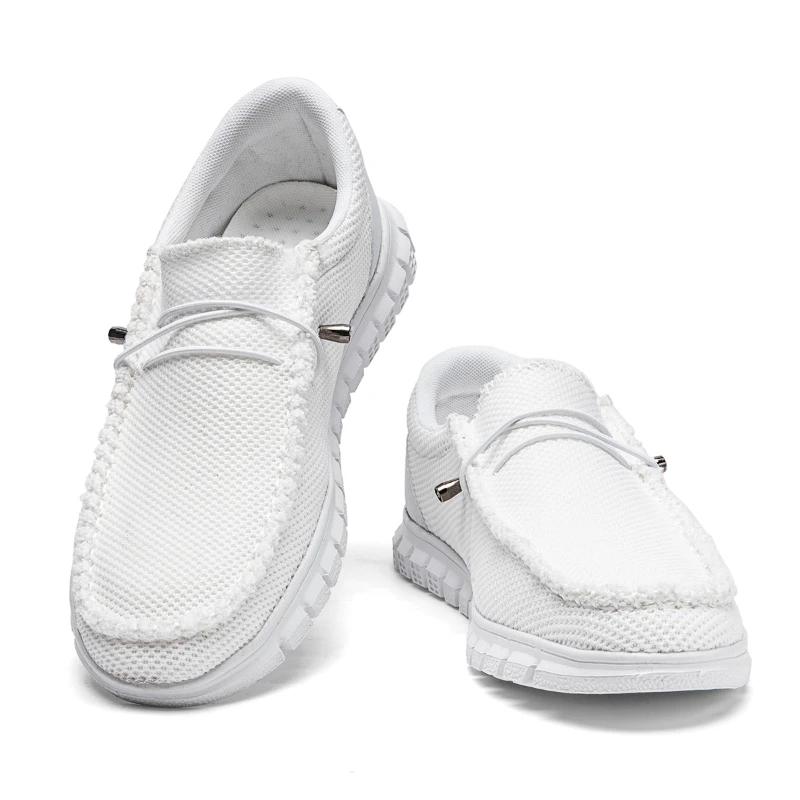 Кроссовки для бега Fujeak Comfort повседневные мужские кроссовки легкие мокасины больших размеров модная обувь на плоской подошве дышащая нескользящая обувь 39 белый 3125₽