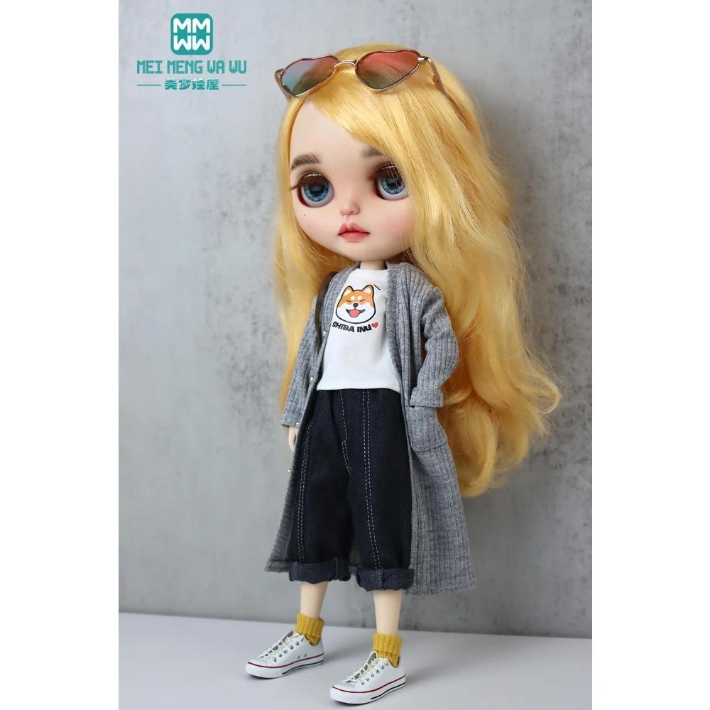 Clothes for doll Fashionable loose jeans, trench coat 28-30cm Blyth Azone OB22 OB24 doll accessories