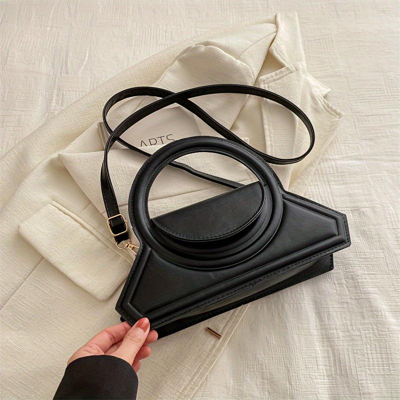 Chic Simple Style PU Handbag Fashion Solid Color Women'S Single Shoulder Crossbody Bag Small Square Design