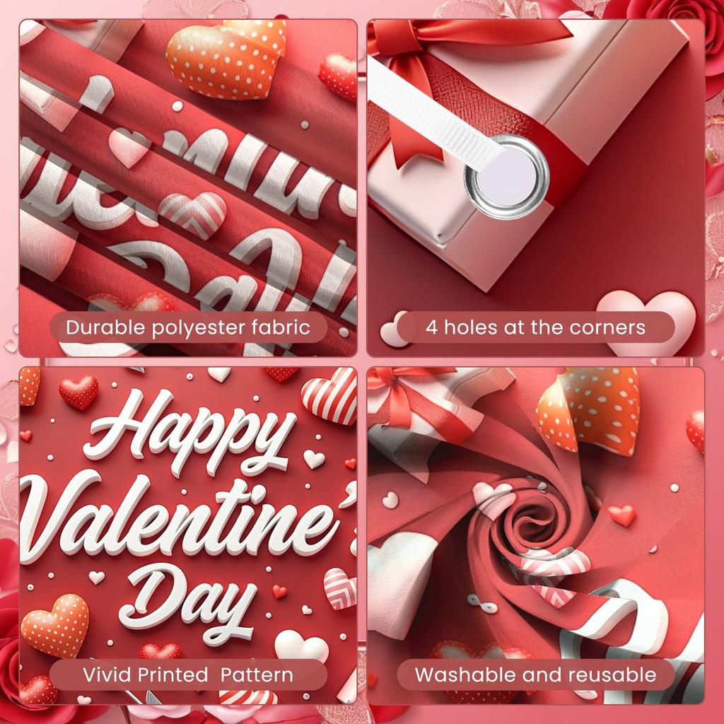 Romantic Backdrop Love-themed Valentine's Day Banner Valentine's Event Banner Polka Dot Design Love Celebration Background