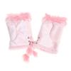High Quality Half Finger Female Gloves Cute Plush Leather Gloves Faux Rabbit Hair Wrist Fingerless Mittens For Women