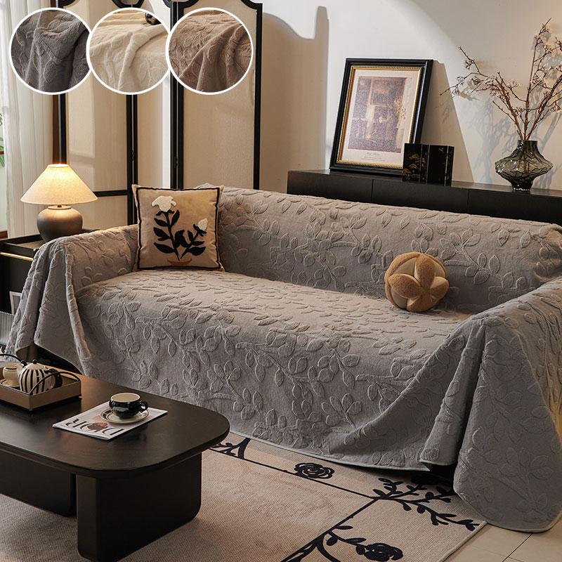 

1PC-Hibiscus floral rattan sofa towel French retro light luxury all season universal sofa towel dustproof sofa cushion 180X130cm серый