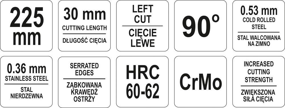 YATO YT-1913 Blechschere, Rechtwinklig, 225mm