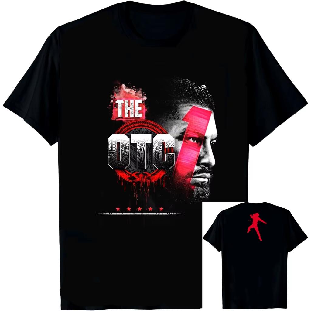2025 Men's Roman Reigns OTC 10-Star T-Shirt Summer Cotton Sportswear Print Oversized WWE CM Punk Wrestler Tees Tops Short Sleeve
