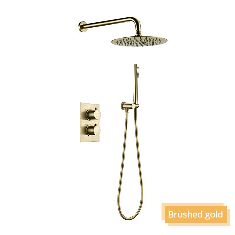 Bathroom Shower System Gunmetal Thermostatic Shower Mixer 8-12 Inch Rain Shower Head Sistema De Ducha Shower Set Solid Brass