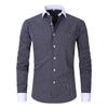 Men's Pocketed Striped Shirt: Business Commute, Crease-Resistant, Long-Sleeved, Plus Size