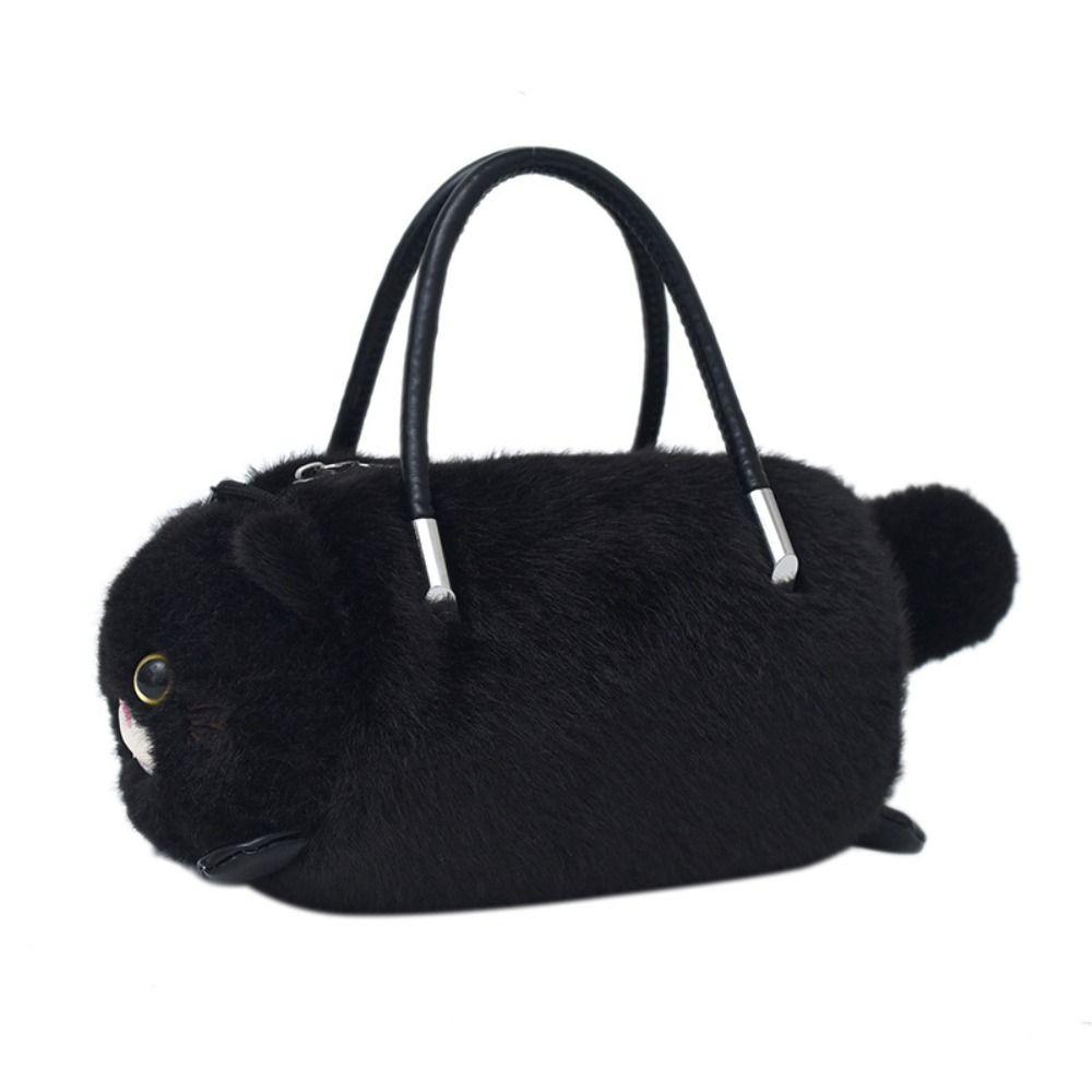 Small Cute Simulated Cat Bag Fluffy Fur Women's Handbag New Cat Cross bag  for Ladies