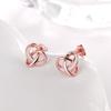 Rose Gold Love Knot Post Earrings Charming And Elegant Earrings For Women Color Earrings Ear Stud