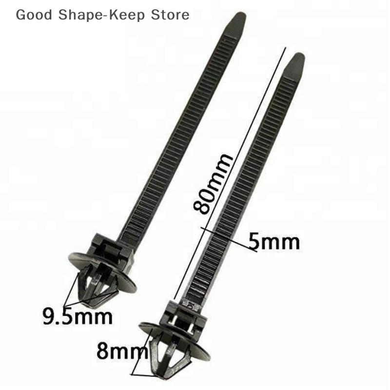 10/20PCS Black Nylon Car Cable Ties Push Mount Wire Harness Fastener Clamp Clips Automobile Wire Management Organizers