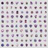 100 Blatt Violette Serie Kritzelaufkleber, Niedliche Pflanzenaufkleber, Wasserbecher und Computer Wasserdichte Dekorationsaufkleber