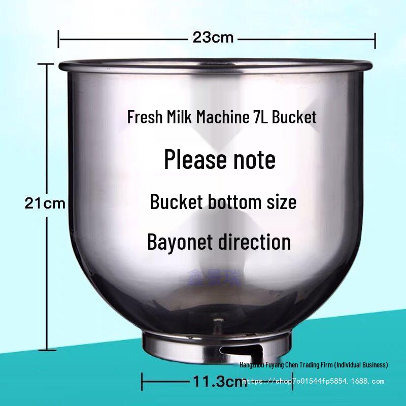 7L Stainless Steel Multi-Function Chef Machine: Fresh Milk, Egg Beating, Dough Kneading & Mixing Bowl.