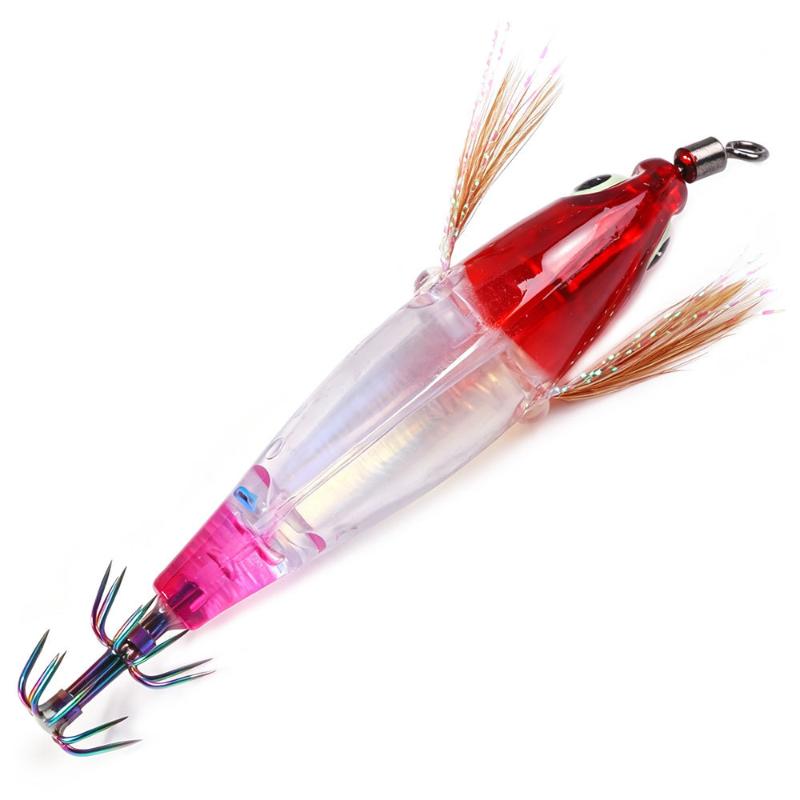 1Pcs Horizontal Octopus Cuttlefish Wood Shrimp Hard Bait Artificial Wobbler With 3D Glow Eyes Squid Jig Fishing Lure