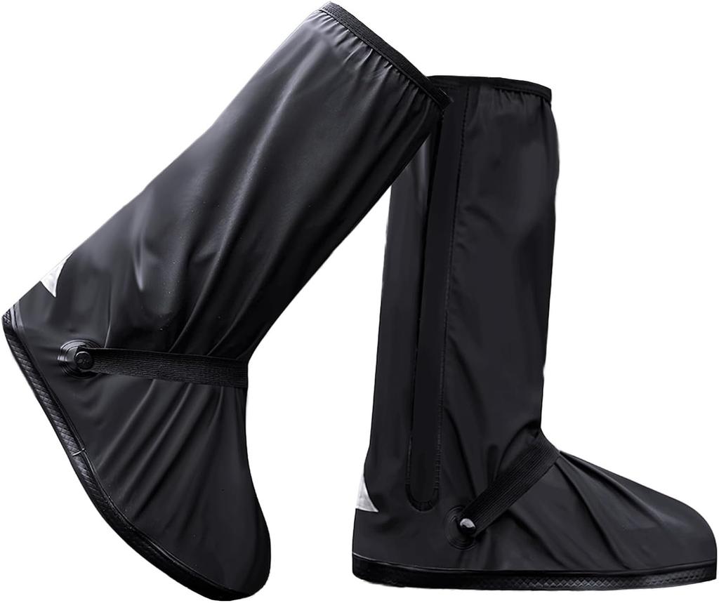 Waterproof Shoe Covers, Thickened Rain Boot Shoe Cover Reusable & Foldable Non-Slip With Reflector For Men Women