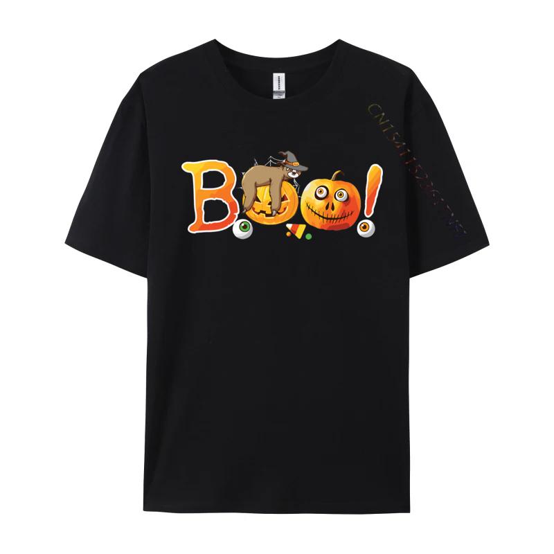 Clothing Funny Halloween Boo Sloth Pumpkin T Shirts Unisex Tee Shirts Graphic Unisex Tops Tees Clothes Retro Cotton