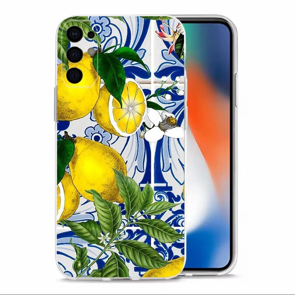 

Fruit Mediterranean Lemon Phone Case For Samsung S30,S23,S21,S22,S20 Ultra,S20 FE lite,S10,S9,S8PIus Transparent Shell SamsungS205G