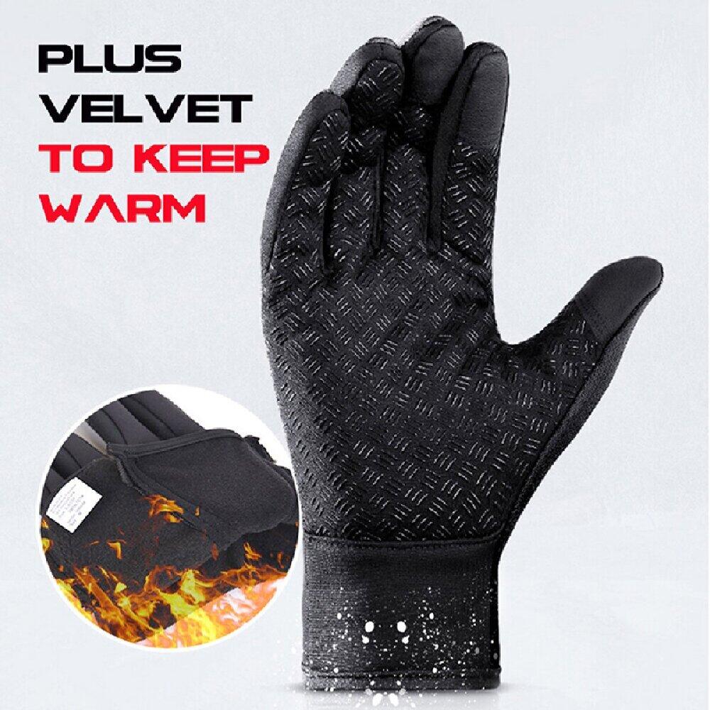 Cycling Skiing Gloves for Unisex Winter Warm Cold Resistant Wool Outdoor Gloves Anti Slip Thick Hiking Mountaineering Accessory