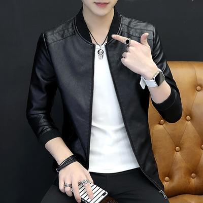 New Leather Jacket Men's Trend Korean Version of Men's PU Leather Jacket Men's Coat Leather