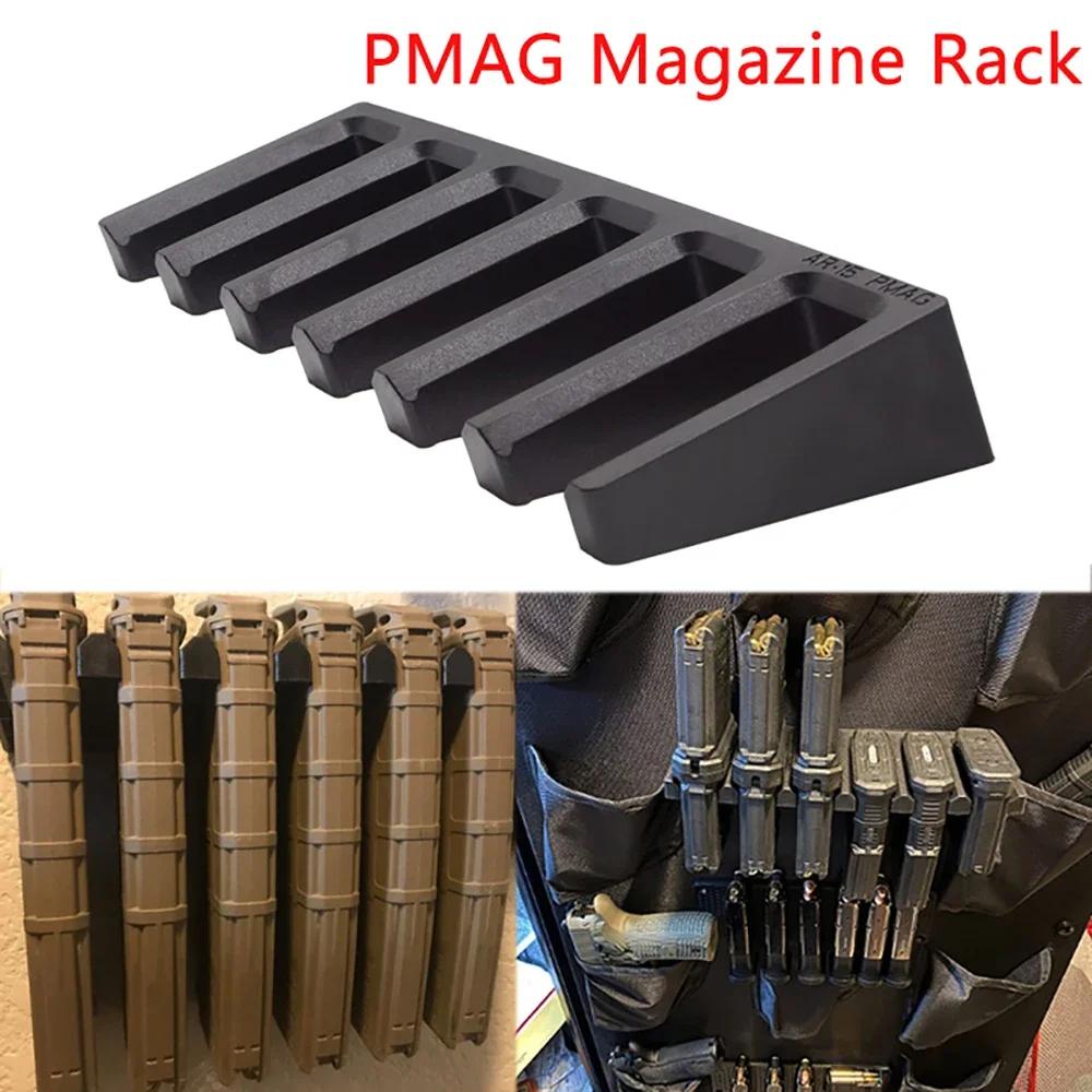 Tactical Ammo Clip Holder 6 Slot Standard AR15 PMAG Wall Mount Magazine Holder Back-up Storage Rack Hunting Airsoft Accessories nero