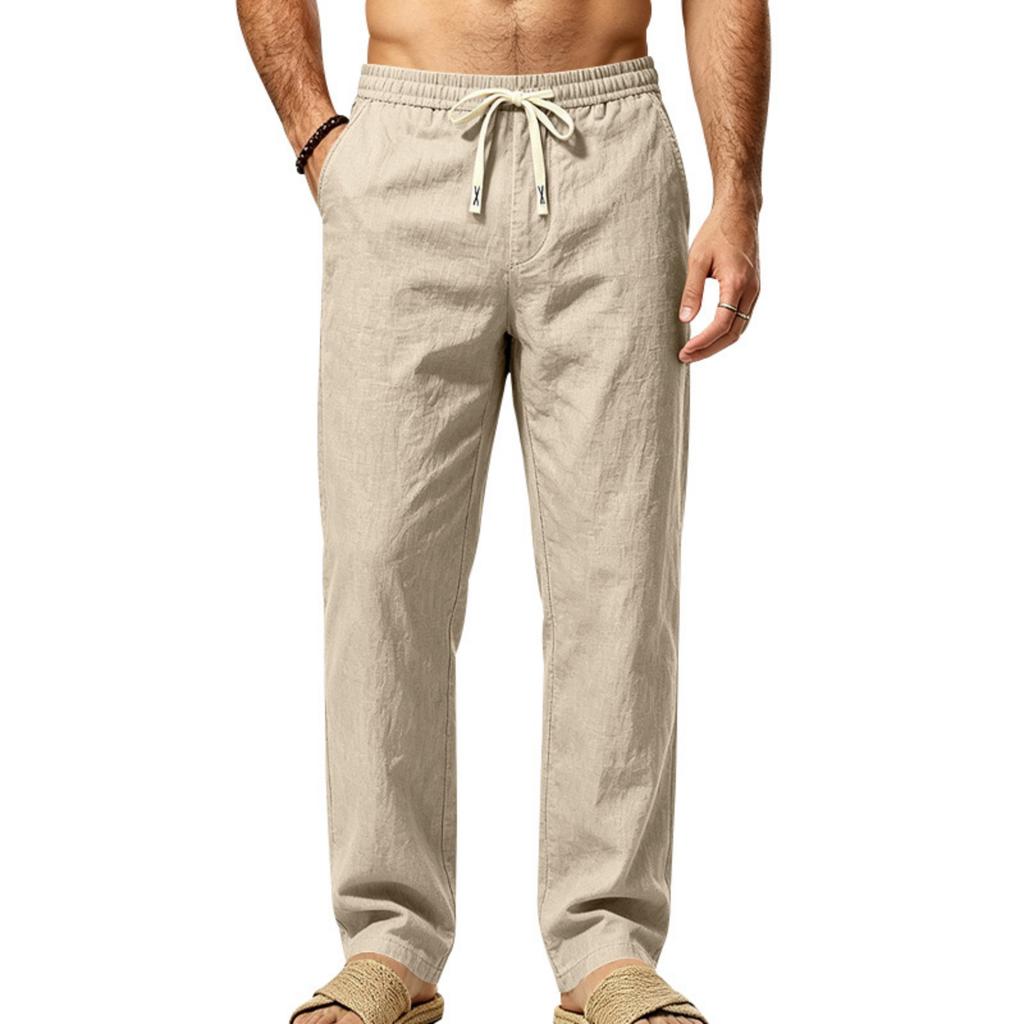 Men's Casual Striped Drawstring Pants, Breathable Lightweight for Summer Everyday Wear