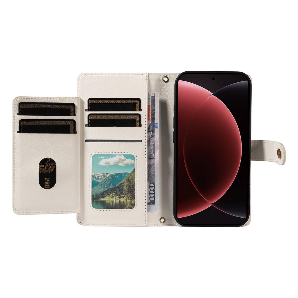 For Xiaomi 15 Ultra Wallet Case with Straps,Rhombus Leather Stand Phone Cover