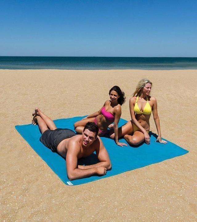 Mata Plażowa Koc Na Plażę Piknik Biwak Plażę 200X210Cm Z Haczykami