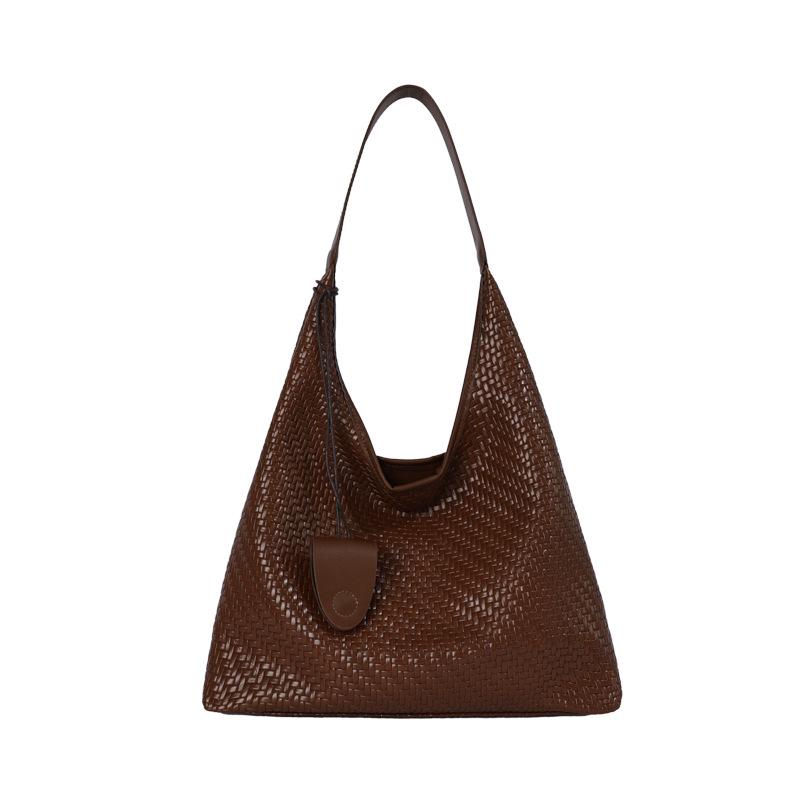 High-End Simple Retro Woven One-Shoulder Tote Bag - Stylish and Trendy Mother-Child Design