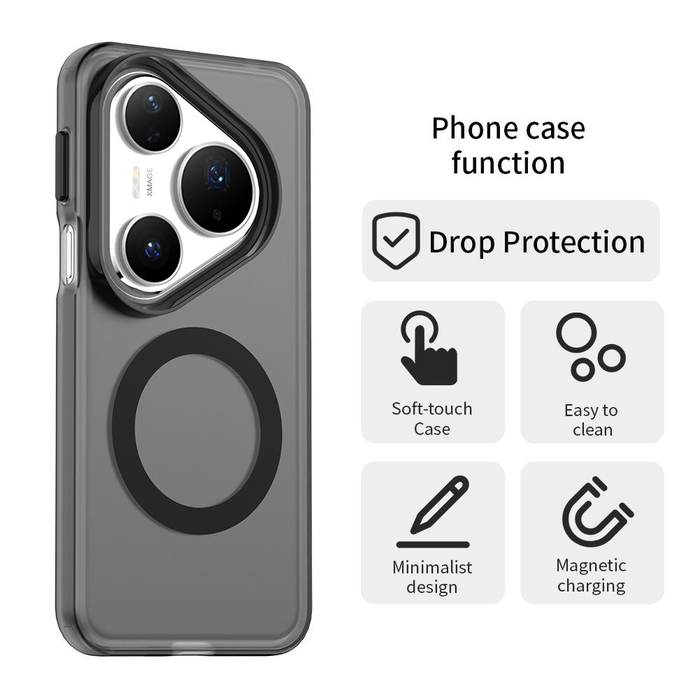 Magnetic Wireless Charging Case For Huawei Pura 80 Pro 80 Ultra P80 5G Cover Candy Colors Transparent Back Shell Fundas Coque