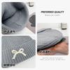 Red Bow Knitted Hat Women's Versatile Face Small Wool Hat Outdoor Cold-proof and Warm Bag Head Cold Hat
