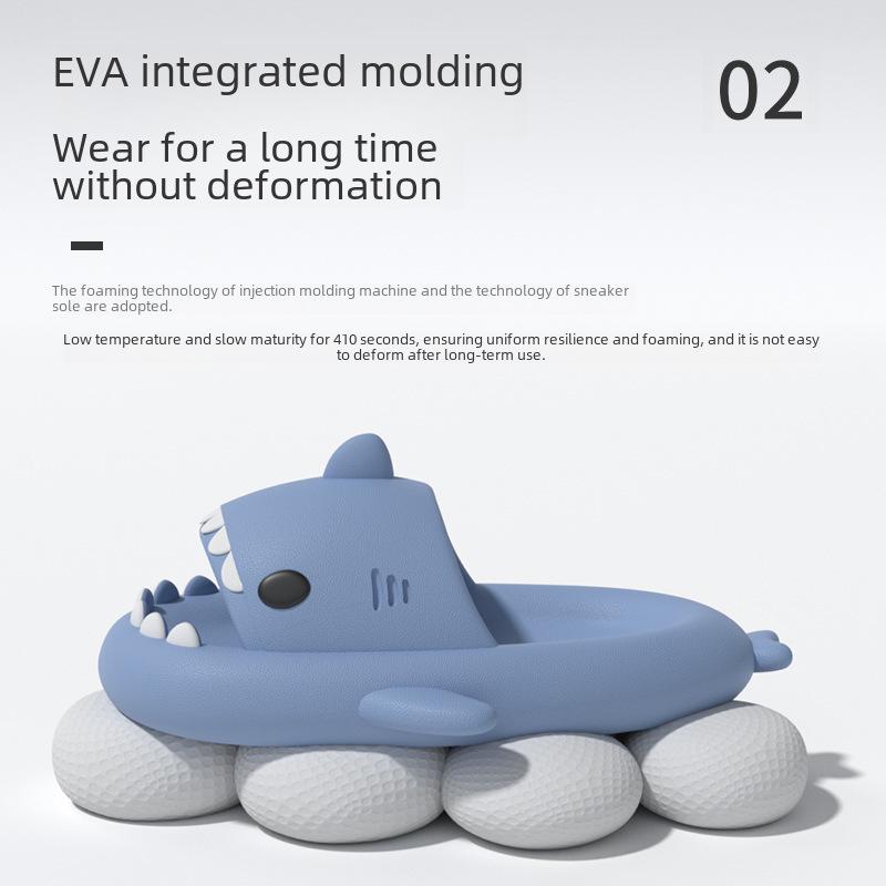 Haifisch-Slipper mit dicker Sohle: Lustige Cartoon-Hausschuhe für Männer & Frauen, Sommer-Schuhwerk für drinnen/draußen