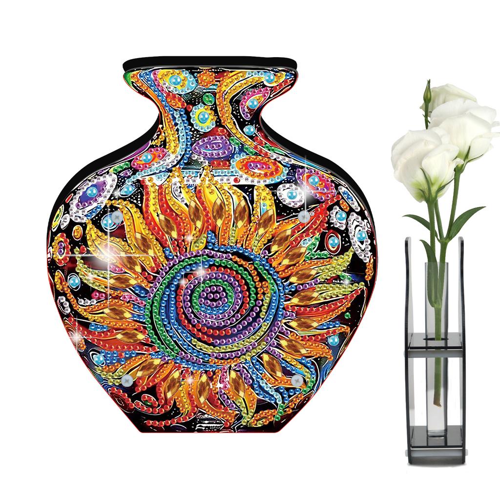DIY Artistic Vase Desktop Diamond Art Kits Double Sided Drill Diamond Art Tabletop Painting Kit for Adults Home Office Decor