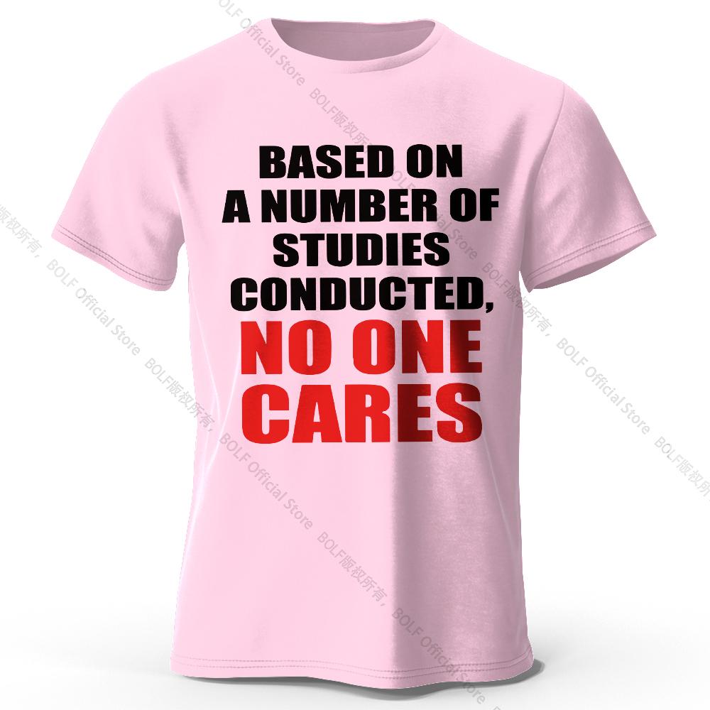 Men's No One Cares Printed T-Shirt 100% Cotton Oversized Edgy Graphic Tees for Women Summer Tops Punk Streetwear