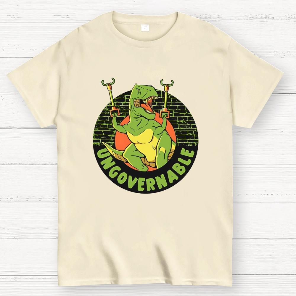 Become Ungovernable Funny Dinosaur Cotton Casual Cool Loose T-Shirt