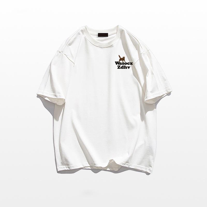 

2025 Женская футболка из чистого хлопка с коротким рукавом свободного кроя: Нишевый американский дизайн XXL белый