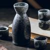 6 PCS Sake Set with Warmer, Japanese Traditional Ceramic Japanese Sake Cup Sets with Warmer, 1 Sake Pot, 4 Sake Cup and Warming Pot