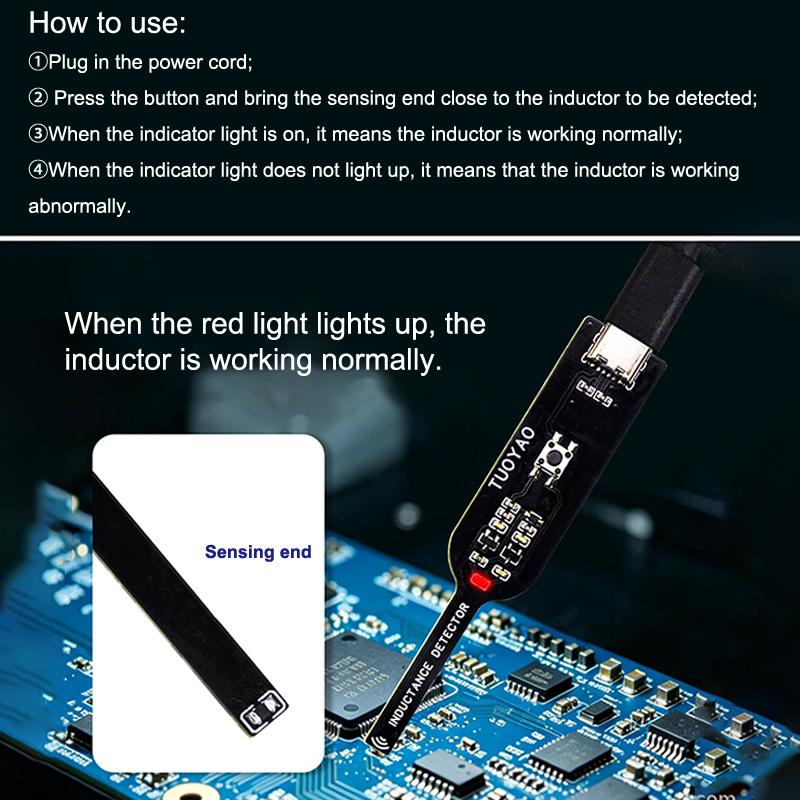 İndüktör Dedektör Aracı Anakart Bobin Test Cihazı Telefon Anakart Onarımı İçin Elektromanyetik İndüksiyon Hızlı Hata Kontrolü